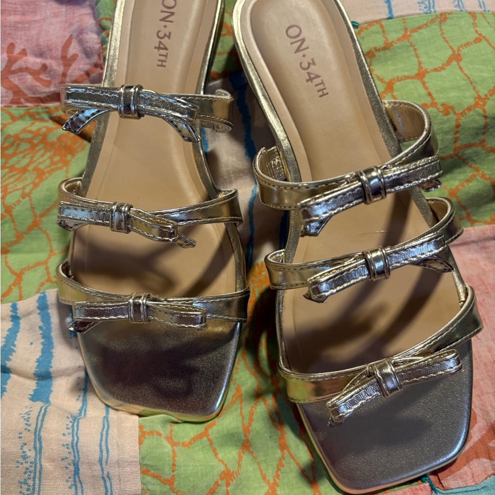 Women's Gold Strappy Sandals